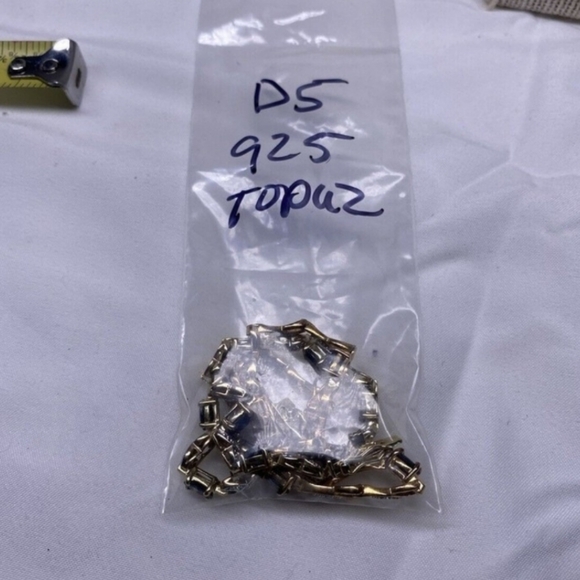 Sterling Gold Vermeil Tennis Bracelet Lot Of 2 Navy Blue Topaz - Picture 6 of 7